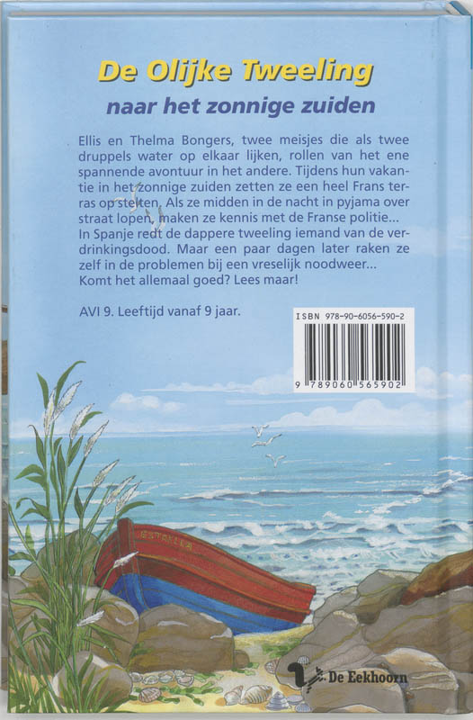 Achterkant van De olijke tweeling naar het zonnige zuiden