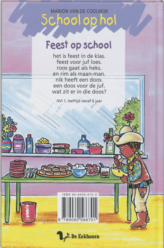 Achterkant van Feest op school