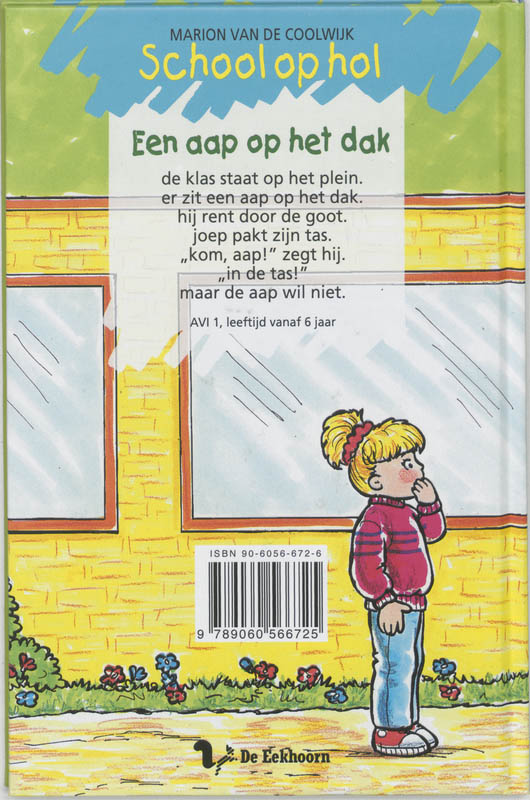 Achterkant van Een aap op het dak