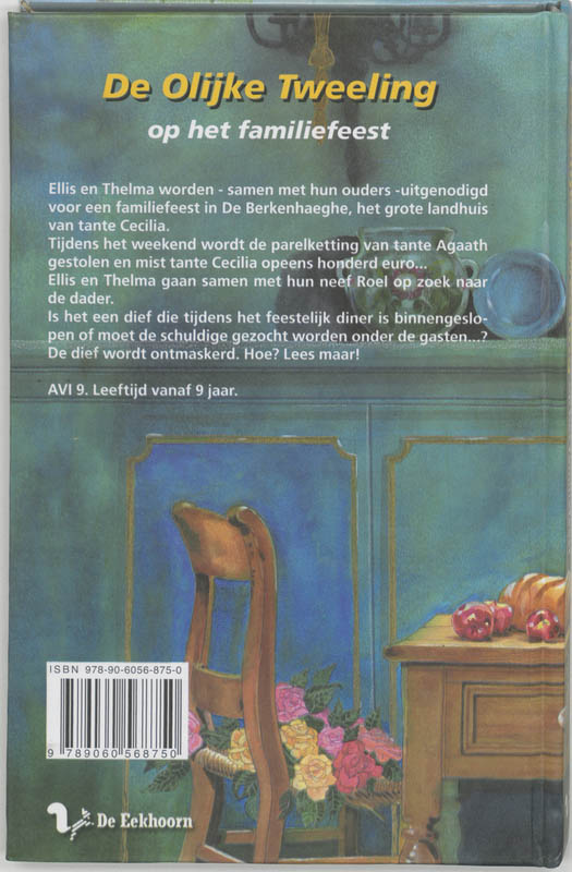 Achterkant van De olijke tweeling op het familiefeest