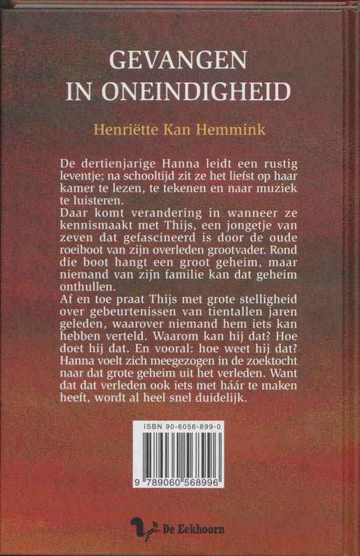 Achterkant van Gevangen in oneindigheid