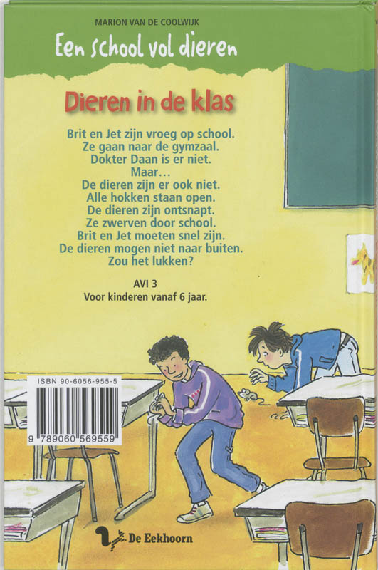 Achterkant van Dieren in de klas