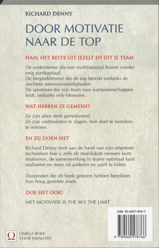 Achterkant van Door motivatie naar de top