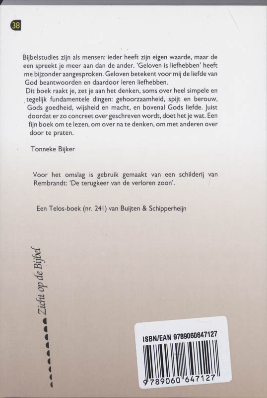 Achterkant van Geloven is liefhebben