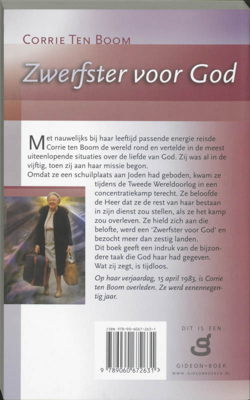 Achterkant van Zwerfster voor God