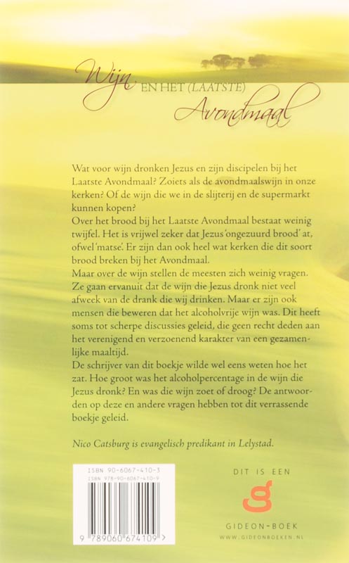 Achterkant van Wijn en het (Laatste) Avondmaal