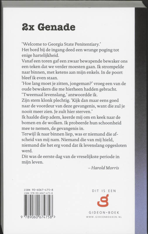 Achterkant van 2x genade