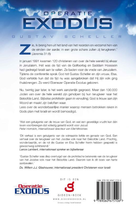 Achterkant van Operatie Exodus