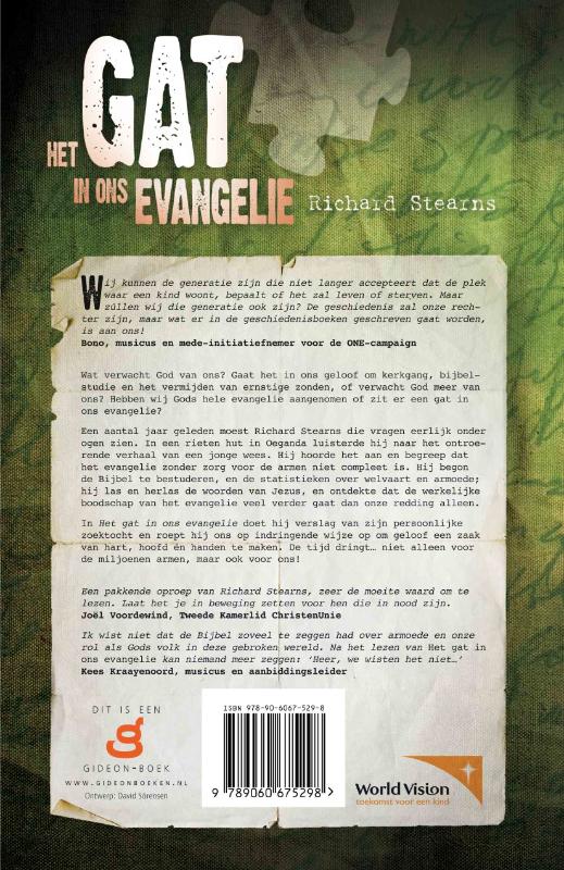 Achterkant van Het gat in ons evangelie