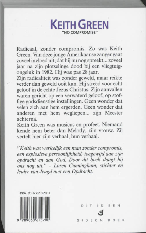 Achterkant van Keith Green