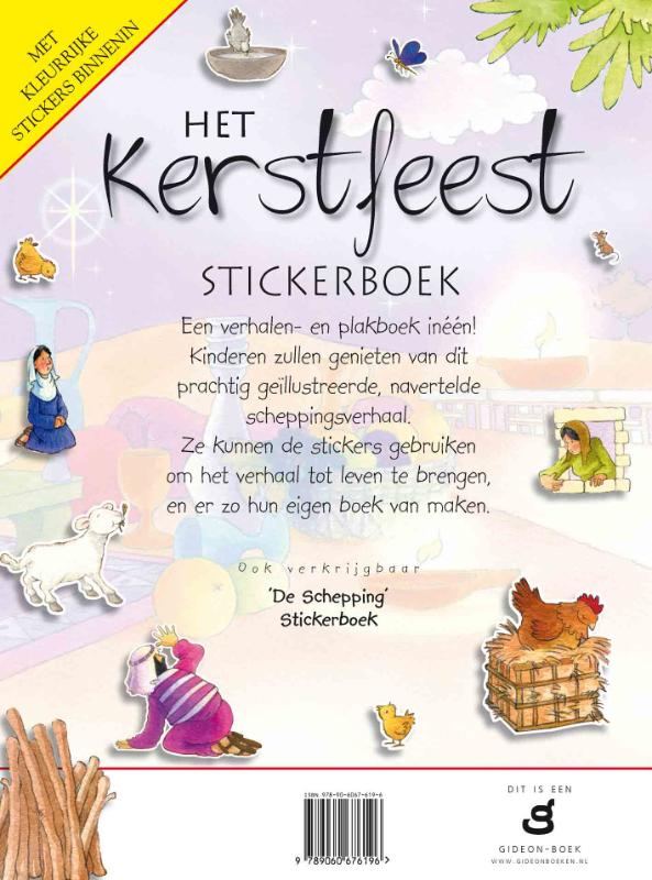 Achterkant van Het Kerstfeest (stickerboek)