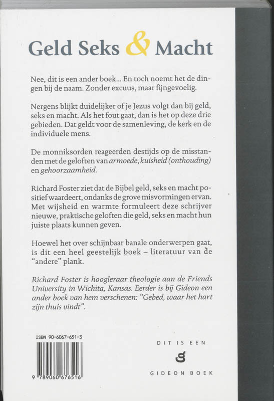 Achterkant van Geld, seks & macht