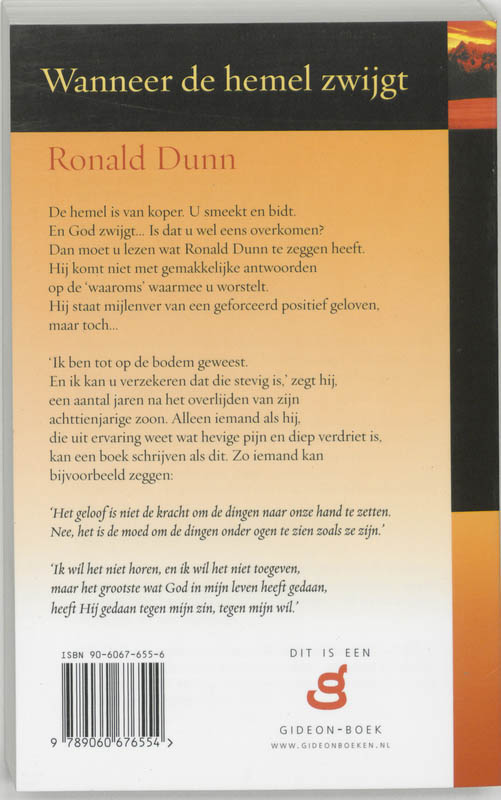 Achterkant van Wanneer de hemel zwijgt