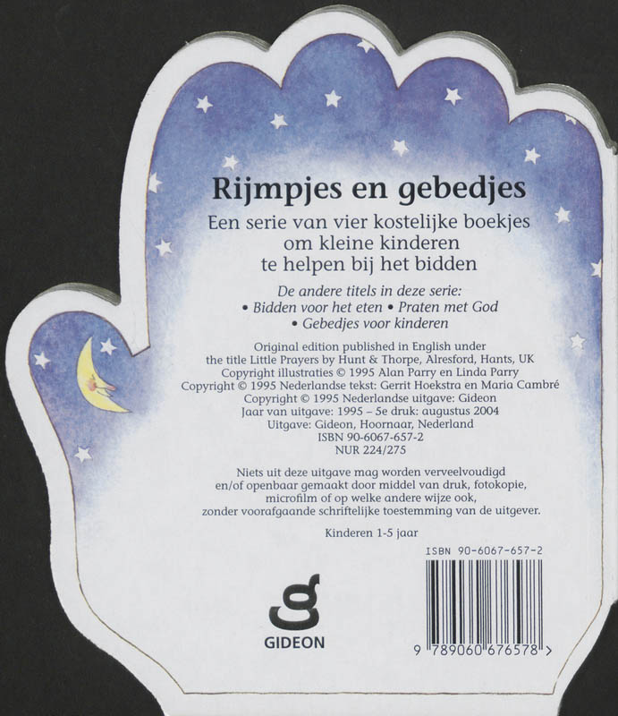 Achterkant van Bidden voor het slapen