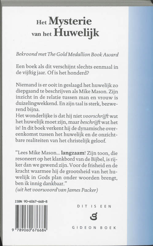 Achterkant van Het mysterie van het huwelijk