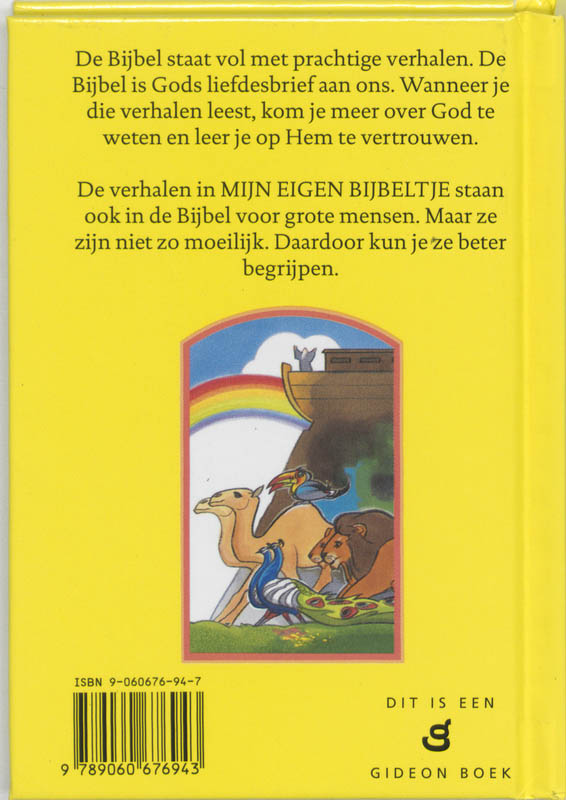 Achterkant van Mijn eigen bijbeltje