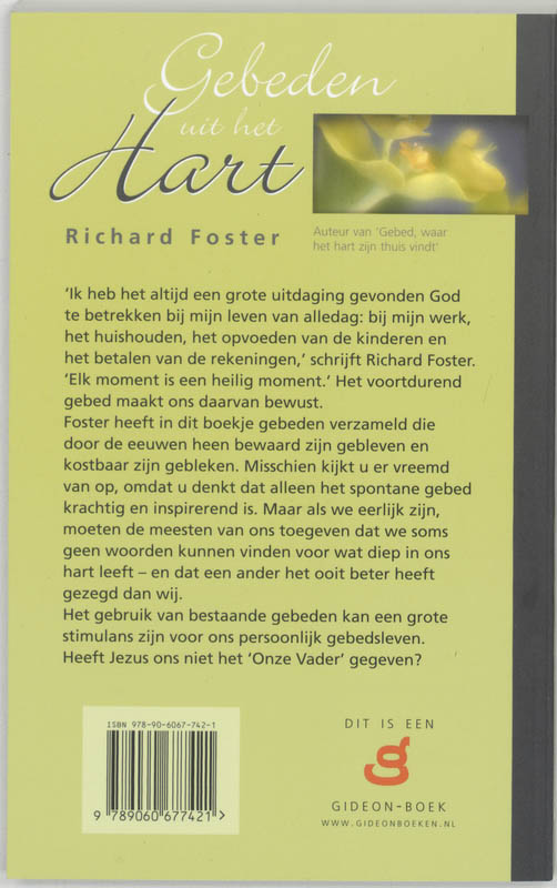 Achterkant van Gebeden uit het hart