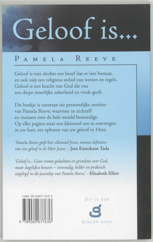Achterkant van Geloof is ...