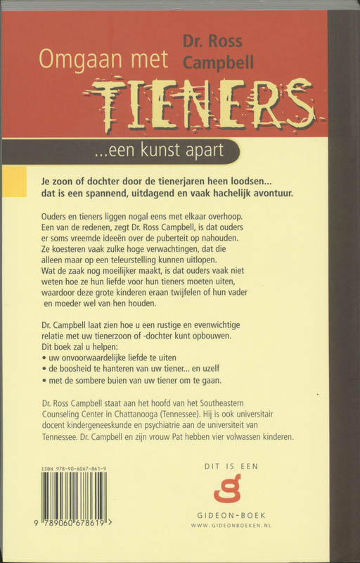 Achterkant van Omgaan met tieners ...een kunst apart