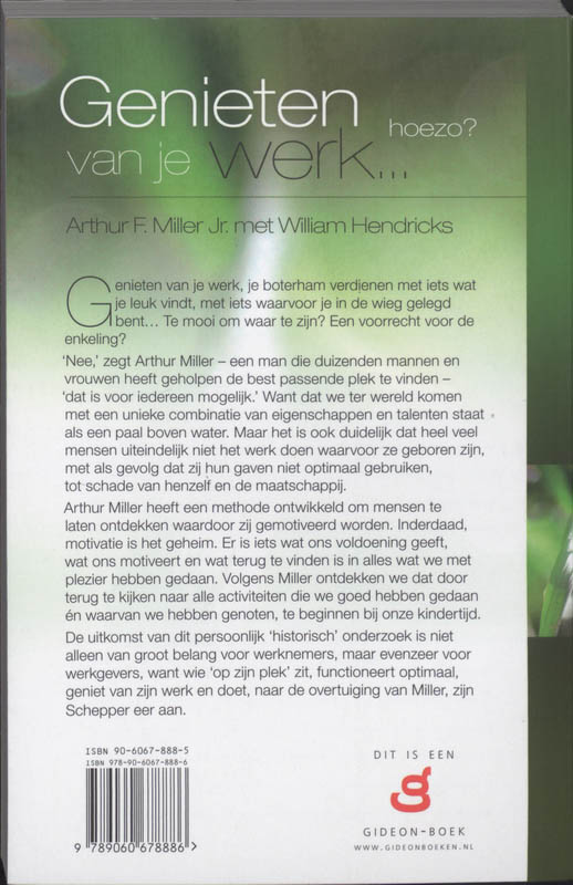 Achterkant van Genieten van je werk...hoezo?