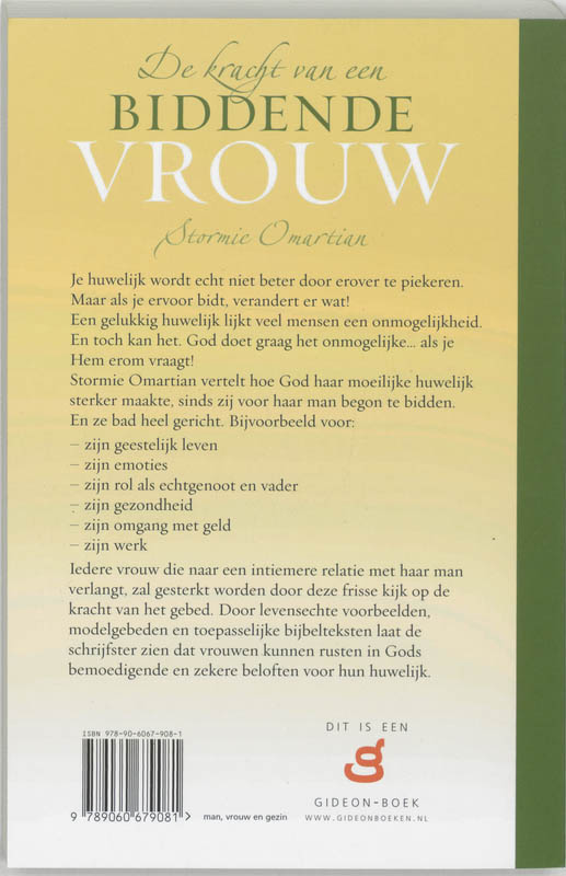 Achterkant van De kracht van een biddende vrouw