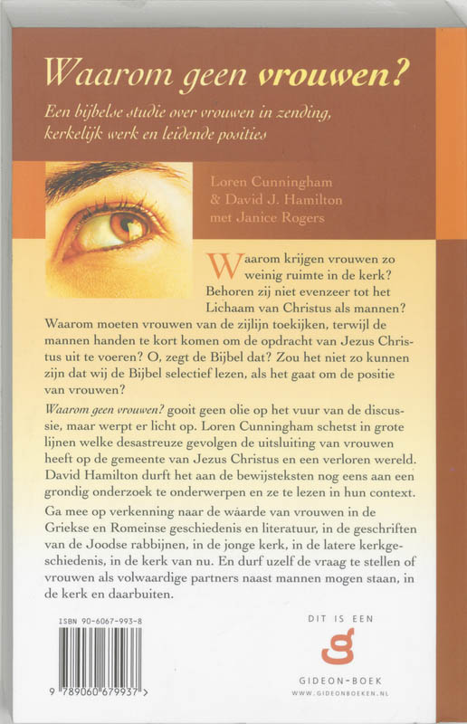 Achterkant van Waarom geen vrouwen