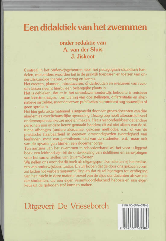 Achterkant van Een didaktiek van het zwemmen