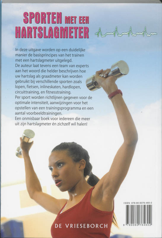 Achterkant van Sporten met een hartslagmeter