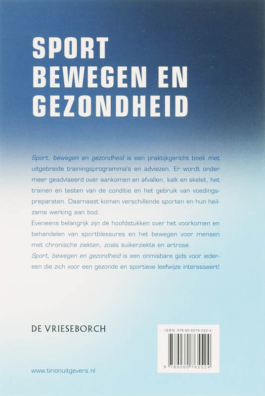 Achterkant van Sport, bewegen en gezondheid
