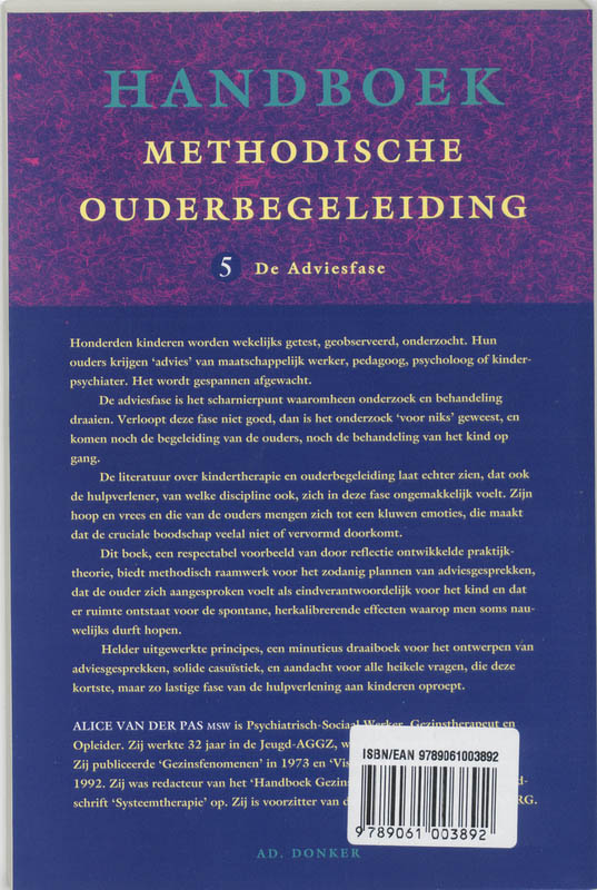 Achterkant van 5 de adviesfase