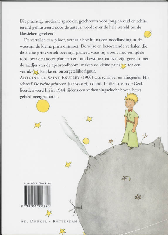 Achterkant van De kleine prins