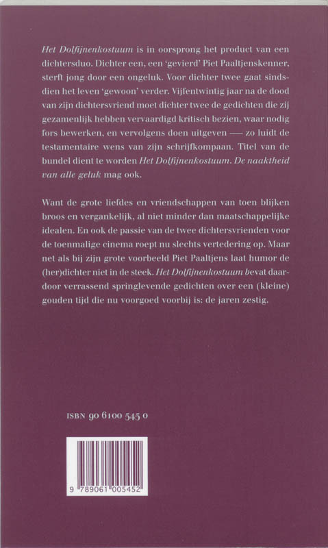 Achterkant van Het dolfijnenkostuum