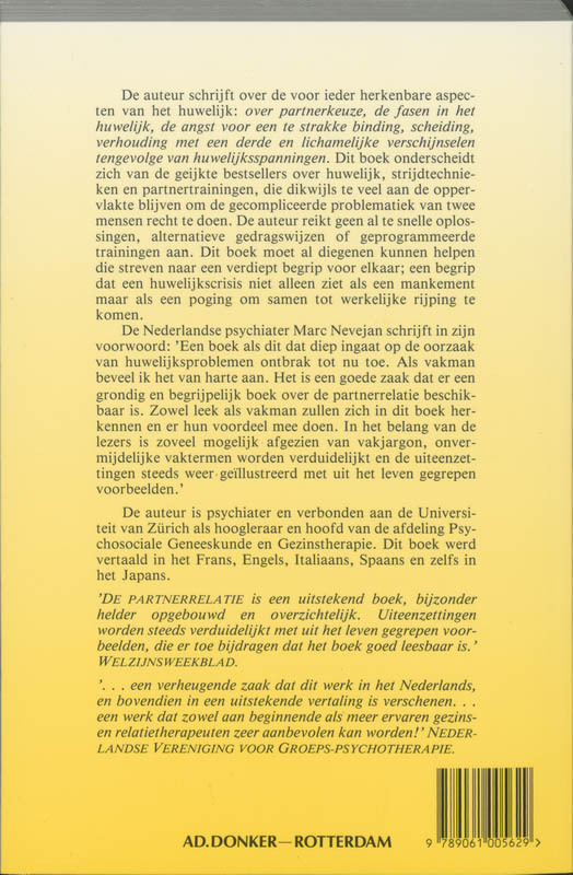 Achterkant van De partnerrelatie