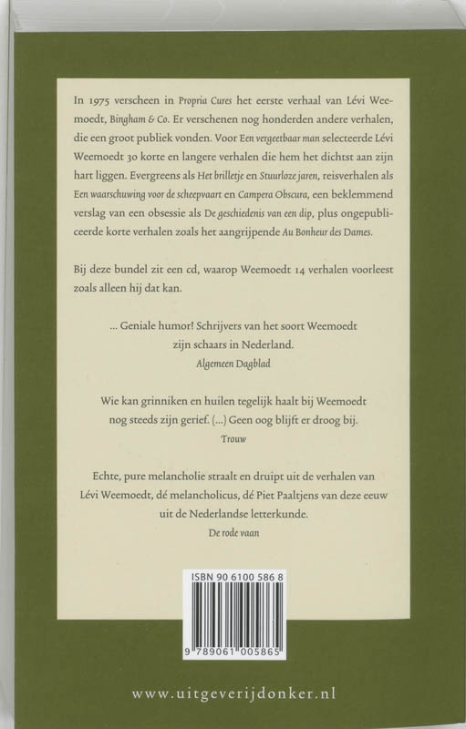 Achterkant van Een vergeetbaar man