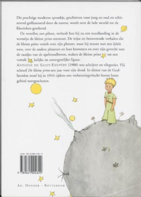 Achterkant van De kleine prins