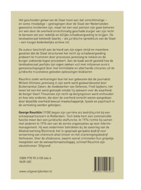 Achterkant van Het geschonden gelaat van de staat