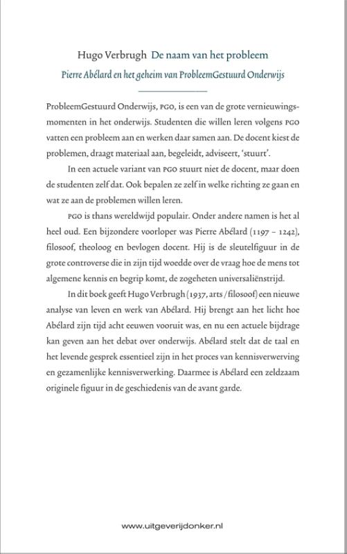 Achterkant van De naam van het probleem
