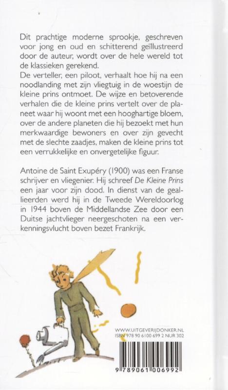 Achterkant van De kleine prins