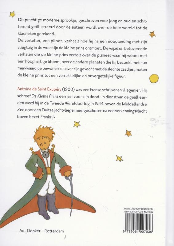 Achterkant van De kleine prins