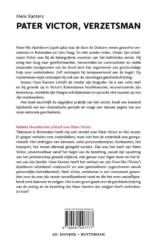 Achterkant van Pater Victor, verzetsman
