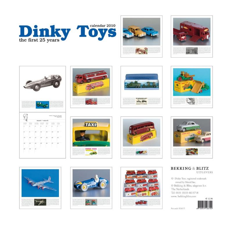 Achterkant van Dinky Toys Calendar 2010