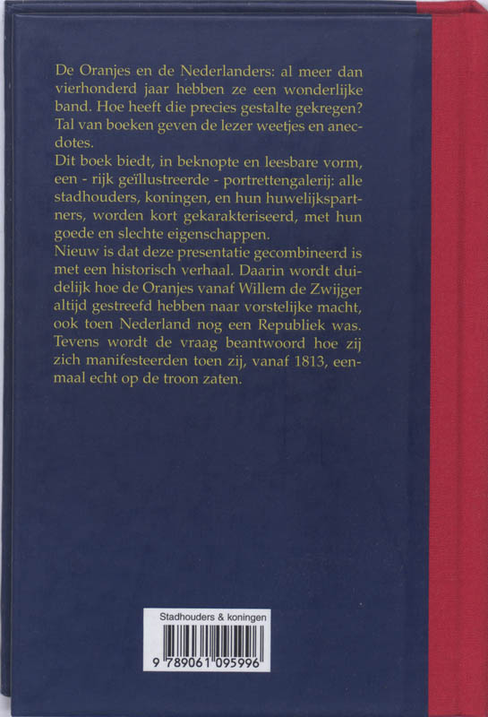 Achterkant van Stadhouders & Koningen Der Nederlanden
