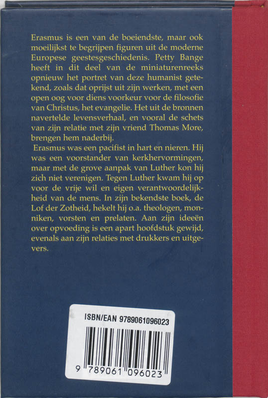 Achterkant van Desiderius Erasmus