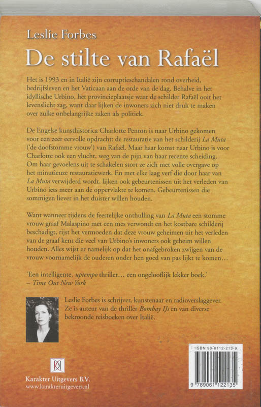 Achterkant van De stilte van Rafael