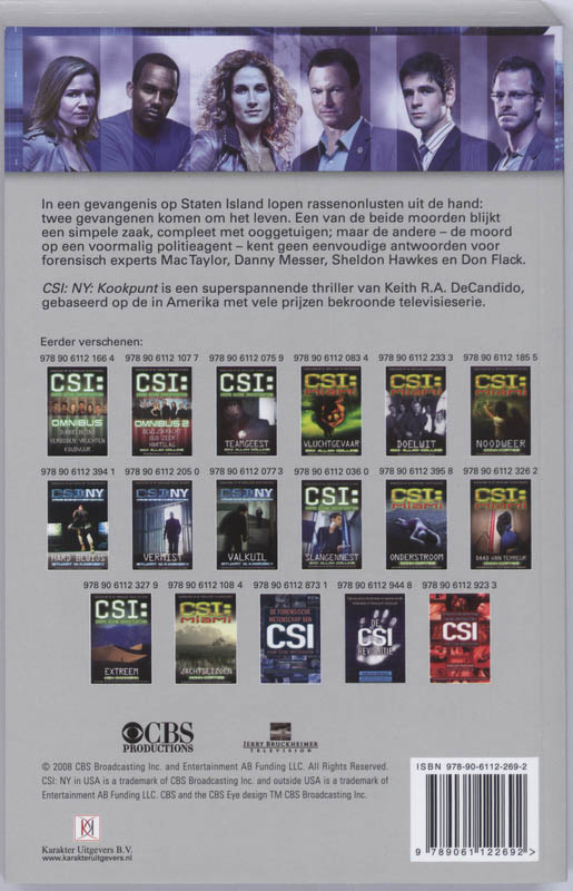 Achterkant van CSI: NY: Kookpunt