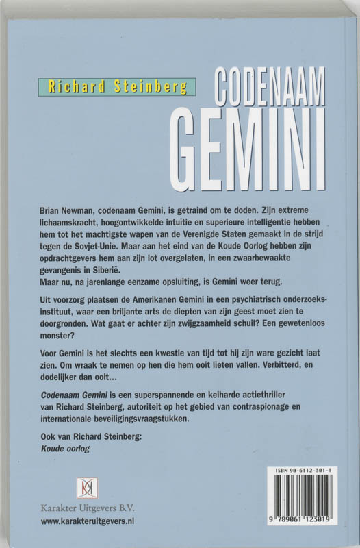 Achterkant van Codenaam Gemini