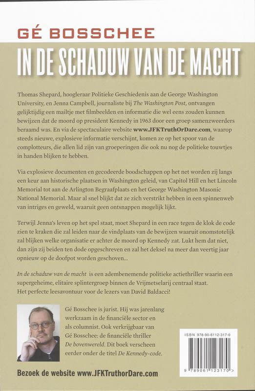 Achterkant van In de schaduw van de macht