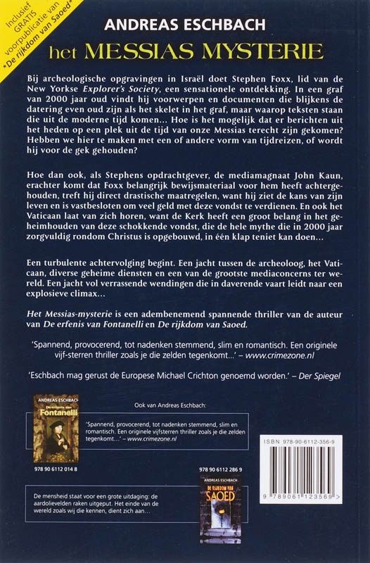 Achterkant van Het Messias-mysterie