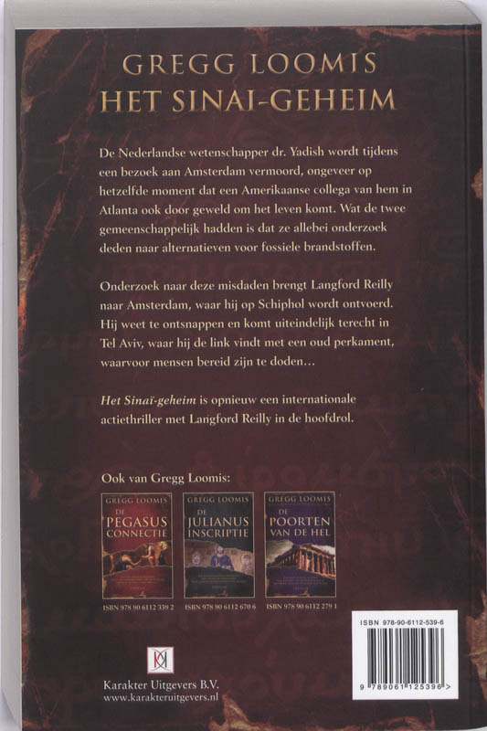 Achterkant van Het geheim van Sinaï