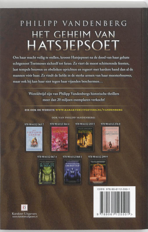 Achterkant van Het geheim van Hatsjepsoet